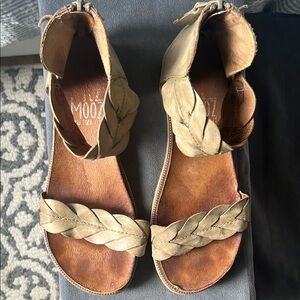 Miz Mooz Women's Mossy Green  Braided Sandals